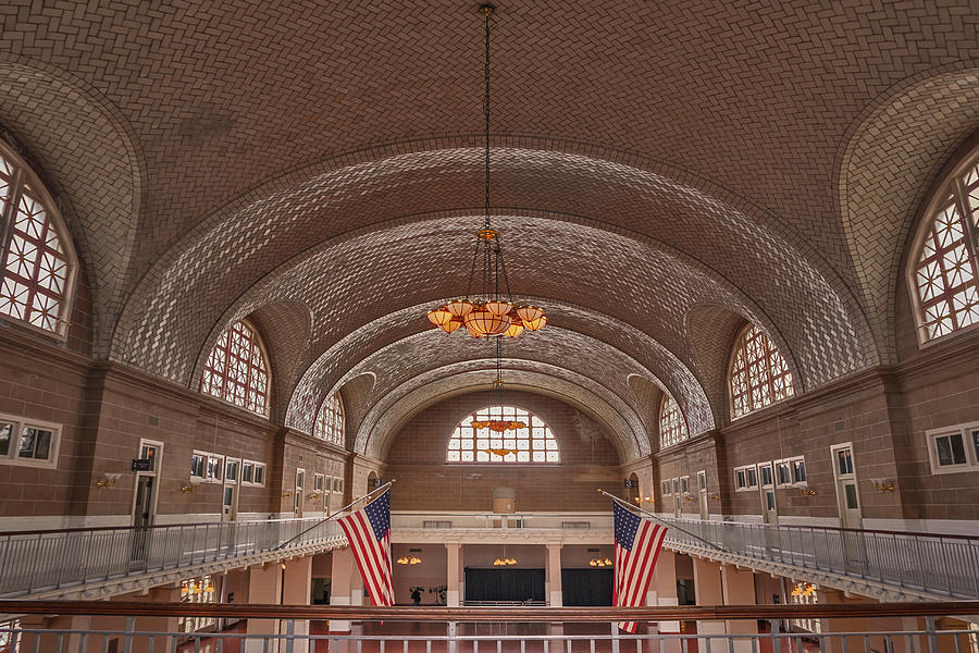 Tile Ceiling Ellis Island NYC Photograph by Susan Candelario