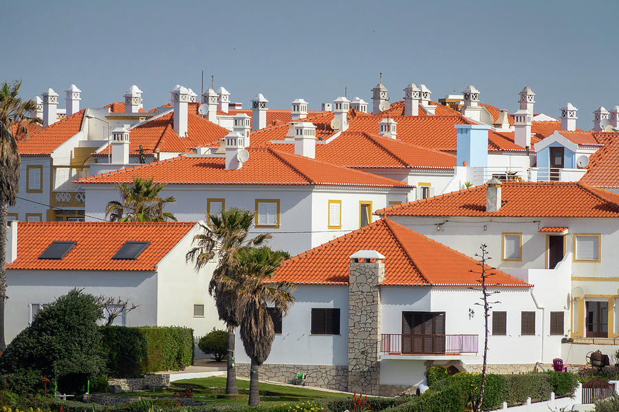 Tiled roofs of small town houses in Portugal Photograph by Mikhail Kokhanchikov