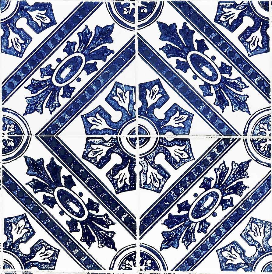 Tiles Mosaic Design Azulejo Portuguese Decorative Art VI Digital Art by Irina Sztukowski