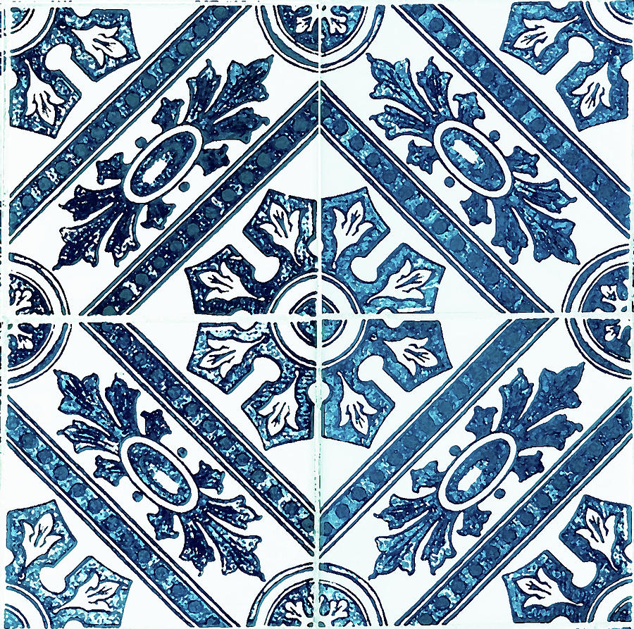 Tiles Mosaic Design Azulejo Portuguese Decorative Art XII Digital Art by Irina Sztukowski