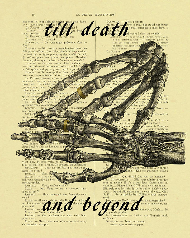 Vintage Digital Art - Till death and beyond love quote by Madame Memento