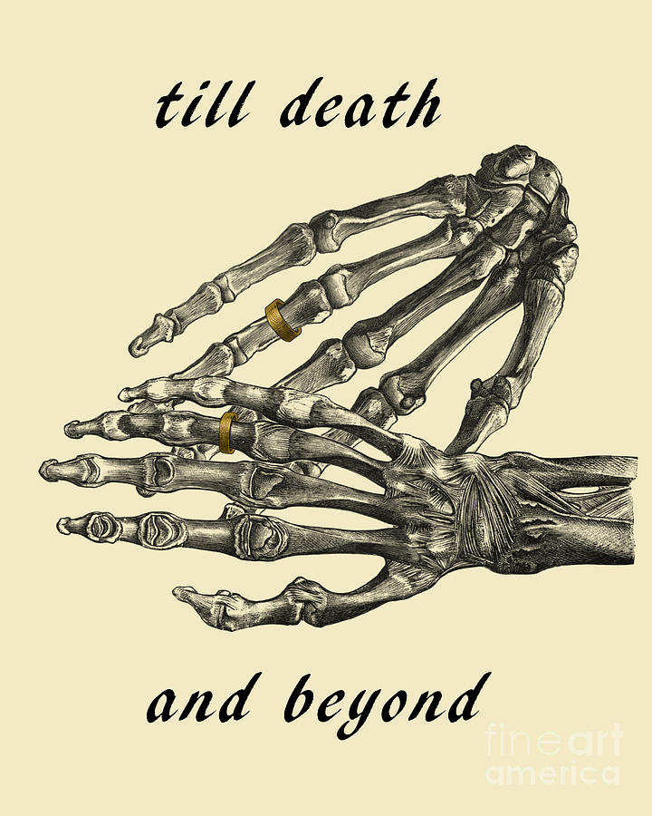 Vintage Digital Art - Till Death And Beyond Wedding Vows by Madame Memento