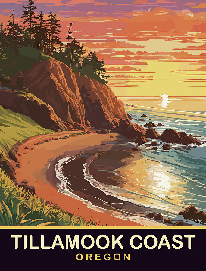 Tillamook Coast, Oregon Digital Art by Long Shot