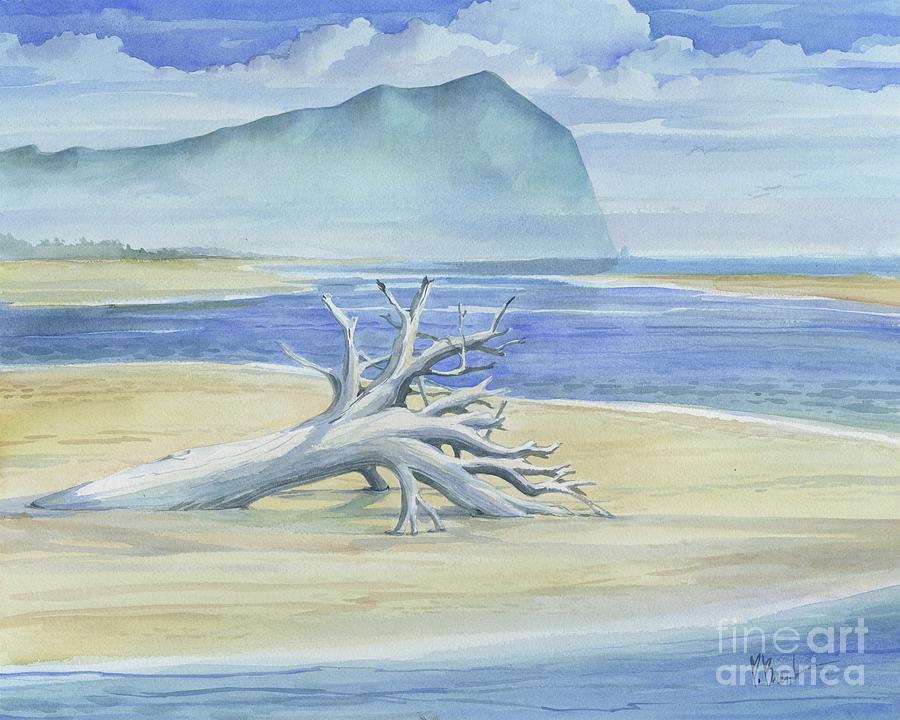 Beach Painting - Tillamook Driftwood by Paul Brent