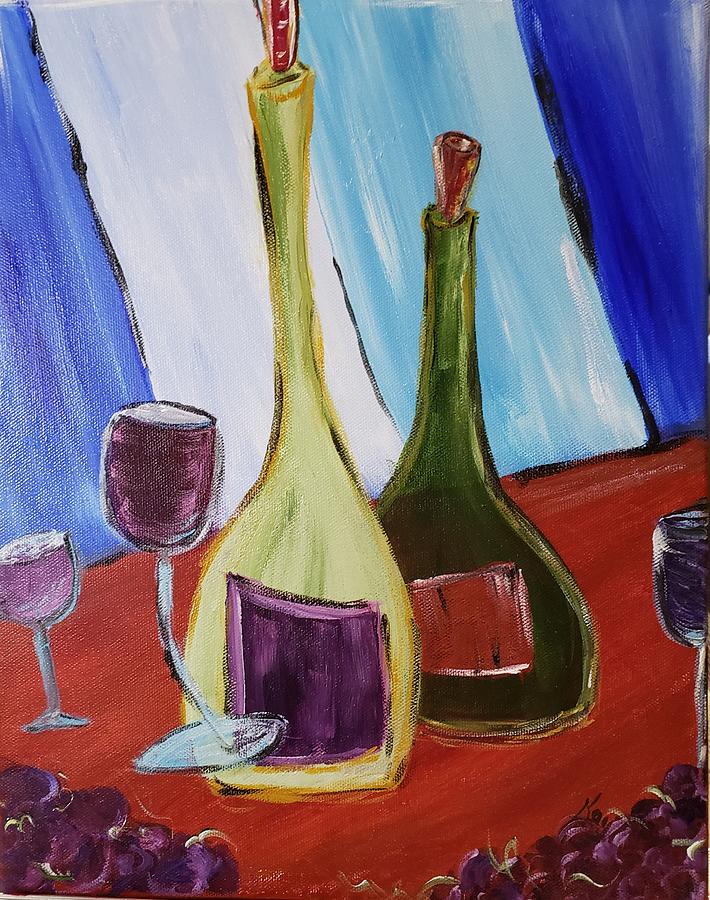 Tilted Wine Painting by Kay Elliott - Fine Art America