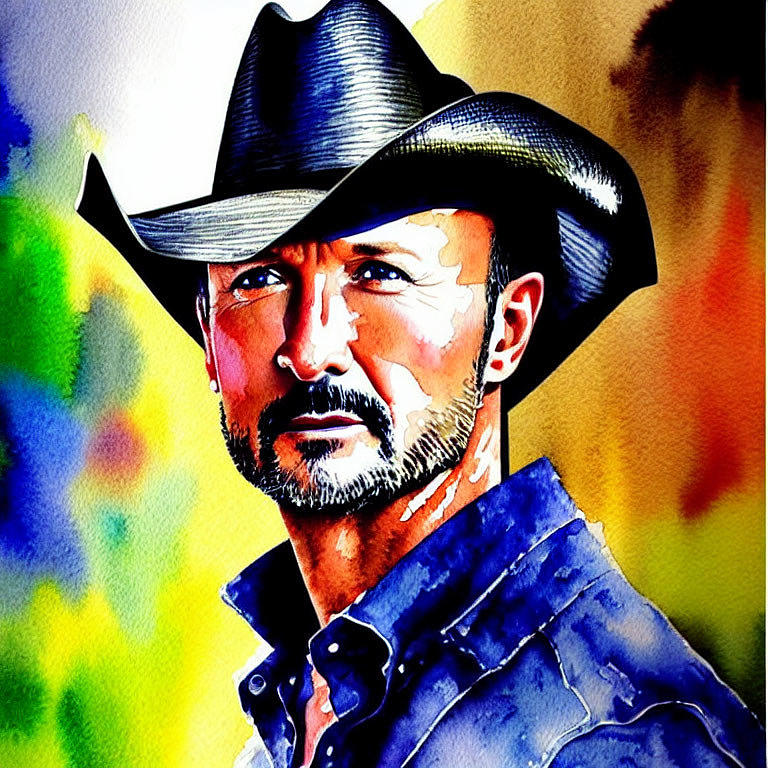 Tim McGraw Watercolors Portrait Digital Art by Bob Smerecki - Fine Art ...