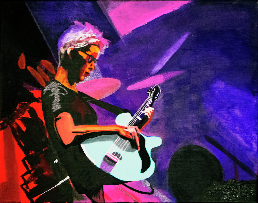 Rock And Roll Painting - Tim Reynolds of the Dave Matthews Band by Shannon Tackett