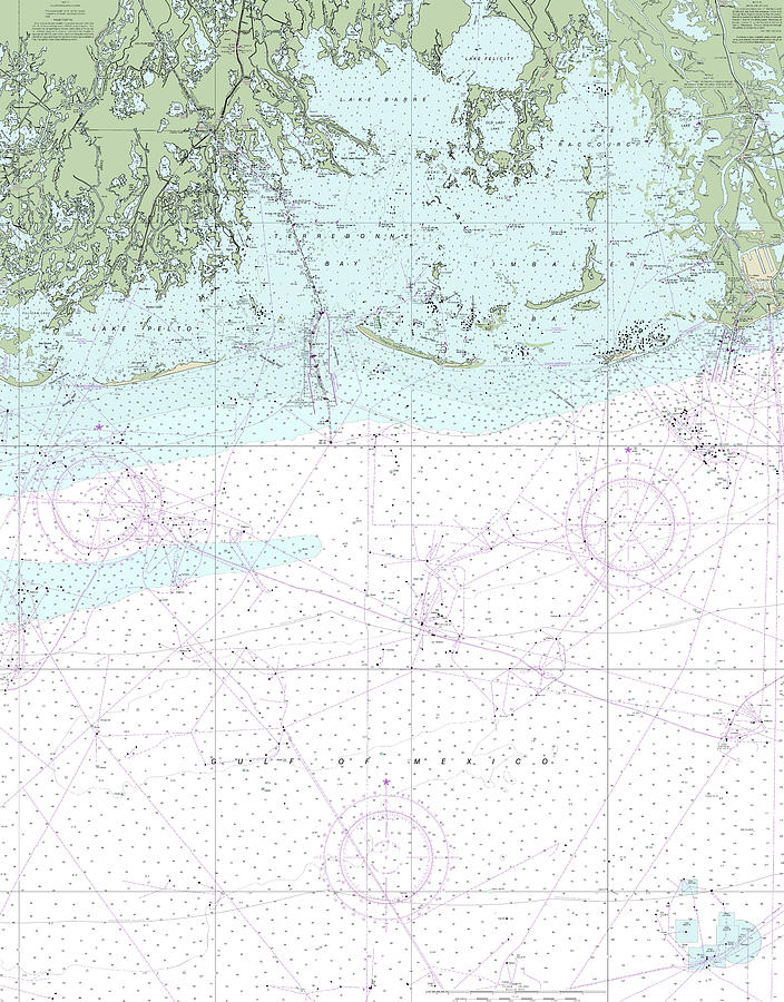 Timbalier and Terrebonne Bays Nautical Chart 11357 No Borders Digital ...