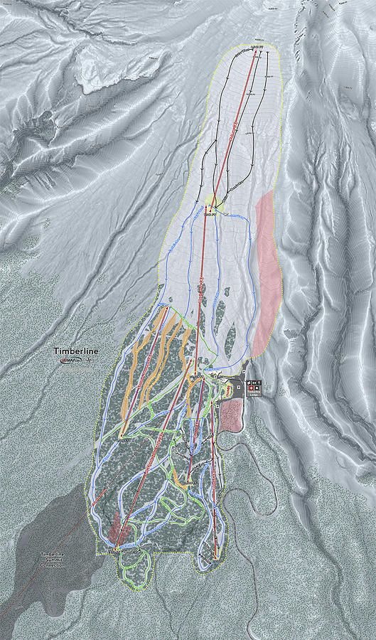 Timberline Ski Resort Map Digital Art by Powder Addicts - Fine Art America