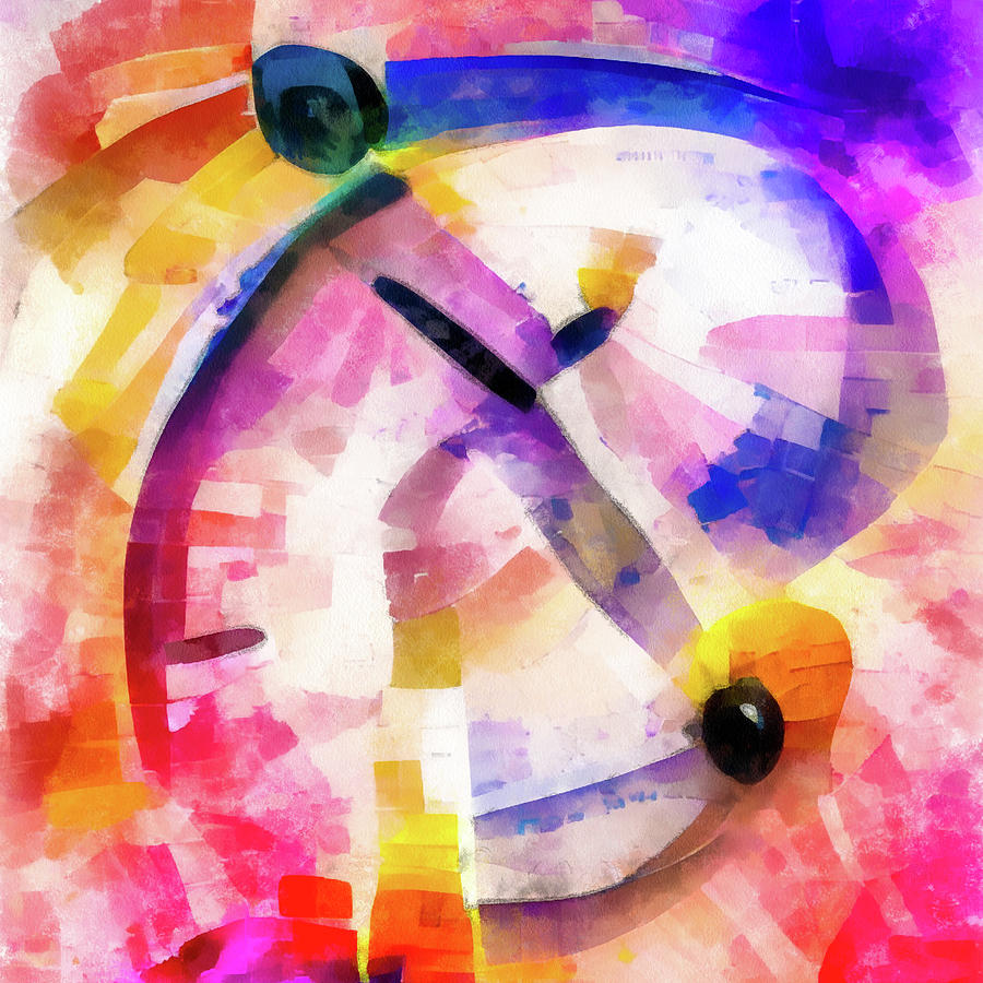 Time 03 Abstract Clock Dial Watercolor Painting by Matthias Hauser