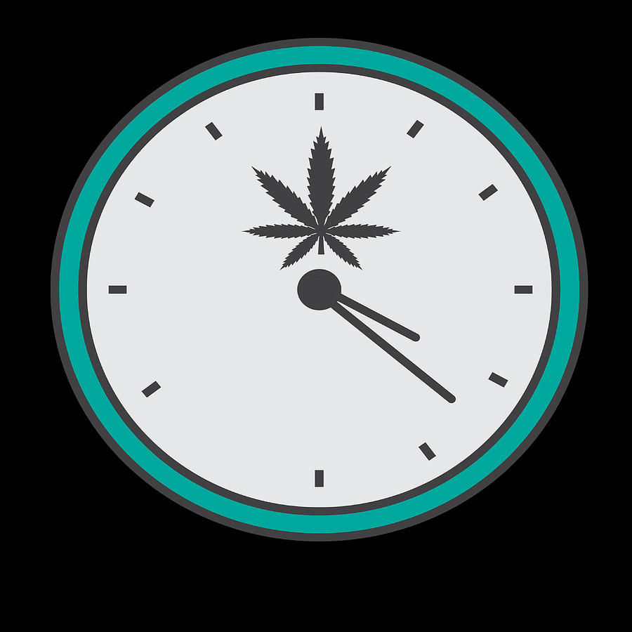 Time Clock 420 Adults Green Cannabis Shirt Weed Tshirt Design Marijuana ...