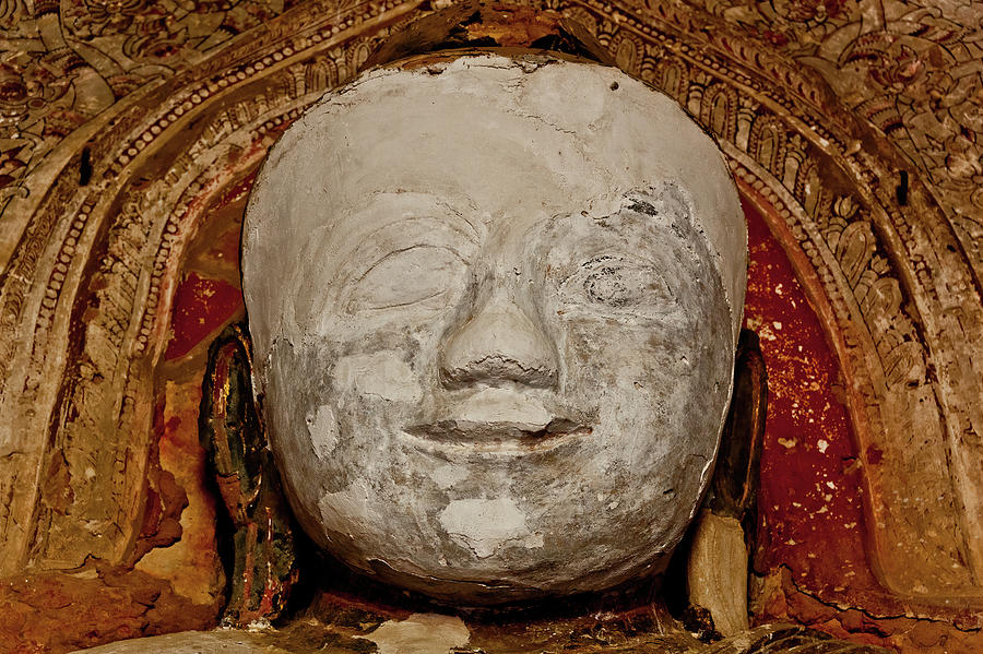 Time flies even on the face of buddha, Bagan, Myanmar Photograph by Lie Yim