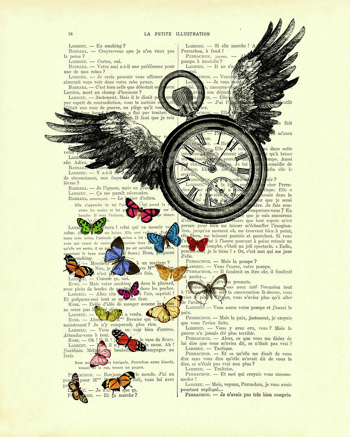 Butterfly Digital Art - Time flies by Madame Memento