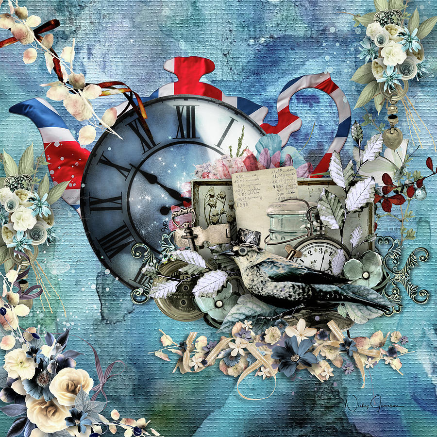 Time For Tea-II Mixed Media by Nicky Jameson