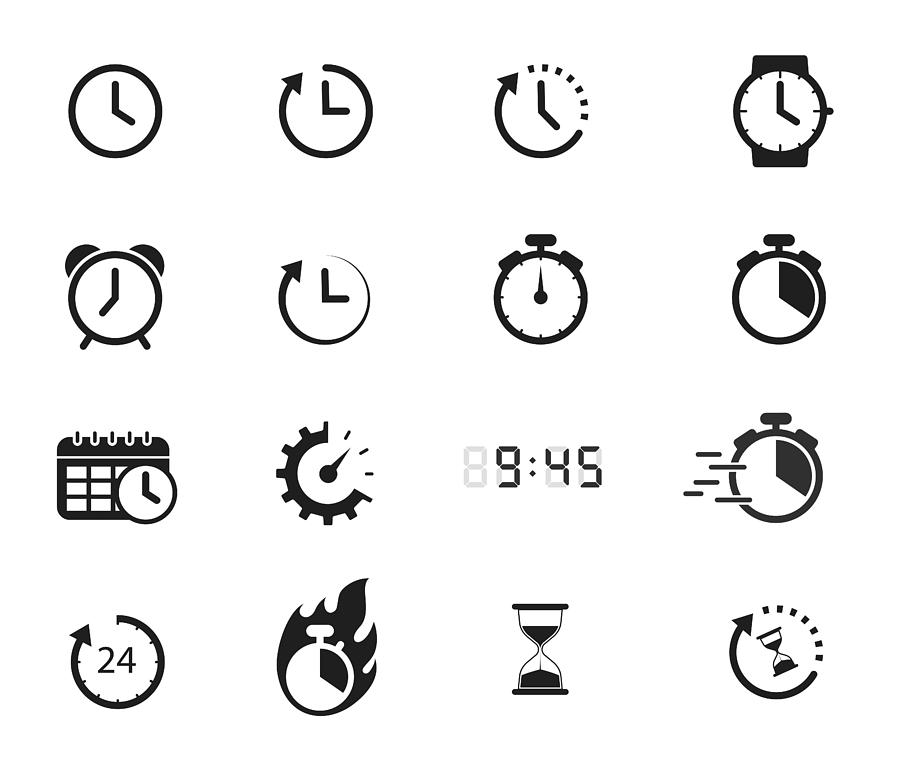 Time Icons Drawing by Amtitus