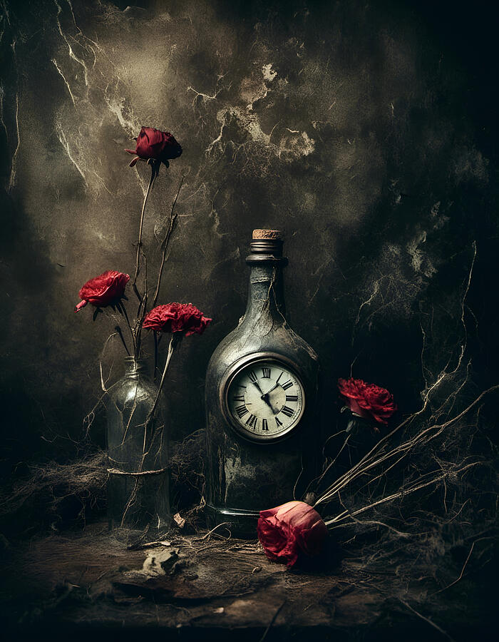 Rose Photograph - Time in a bottle - Roses by Cate Franklyn