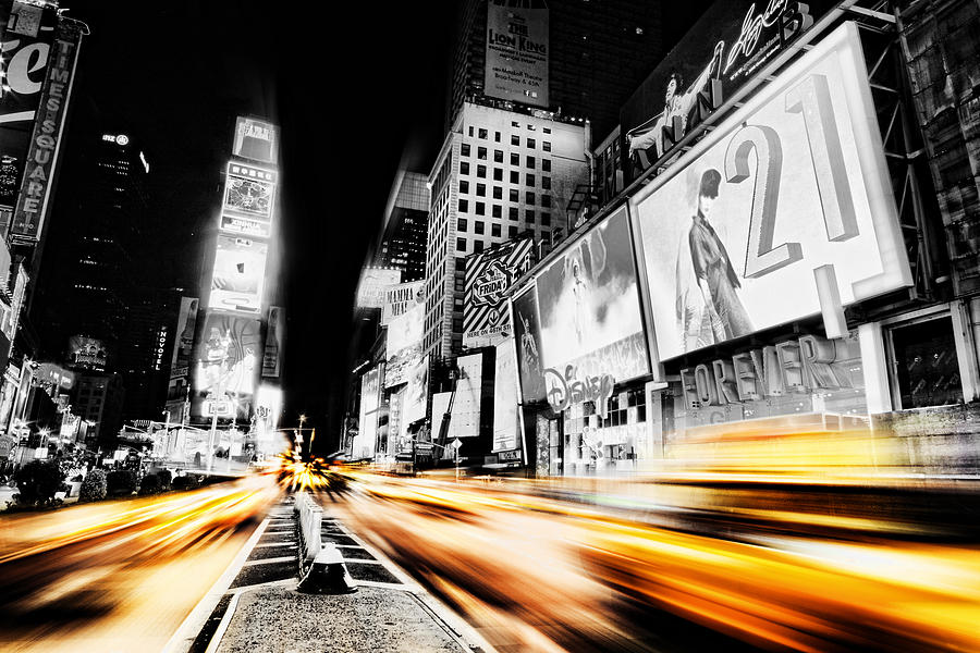 Broadway Photograph - Time Lapse Square by Andrew Paranavitana