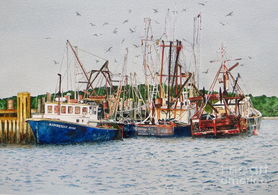 Old Fishing Boats Painting - At Last by Karol Wyckoff