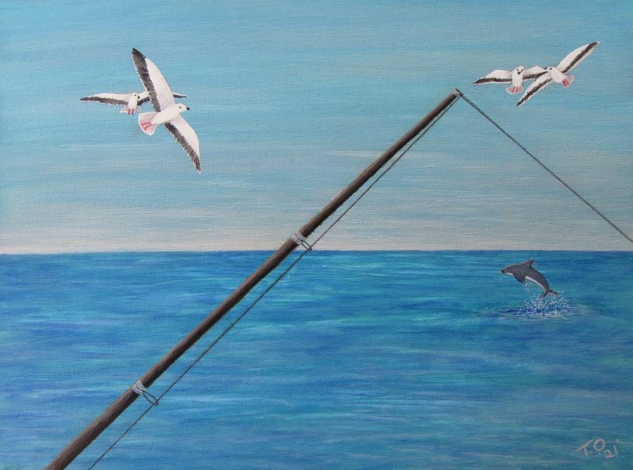 Fishing Painting - Time Out by Tammy Oliver