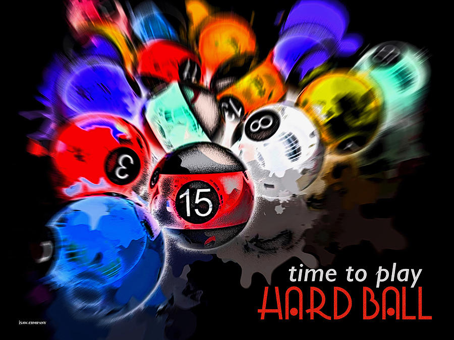 Time To  Play Hard Ball Black Digital Art