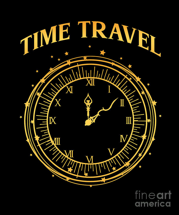 Time Travel Vintage Clock Science Fiction Gift Digital Art by