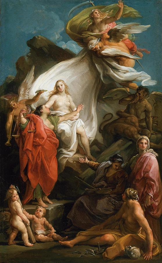 Time Unveiling Truth Drawing by Pompeo Batoni Italian | Fine Art America