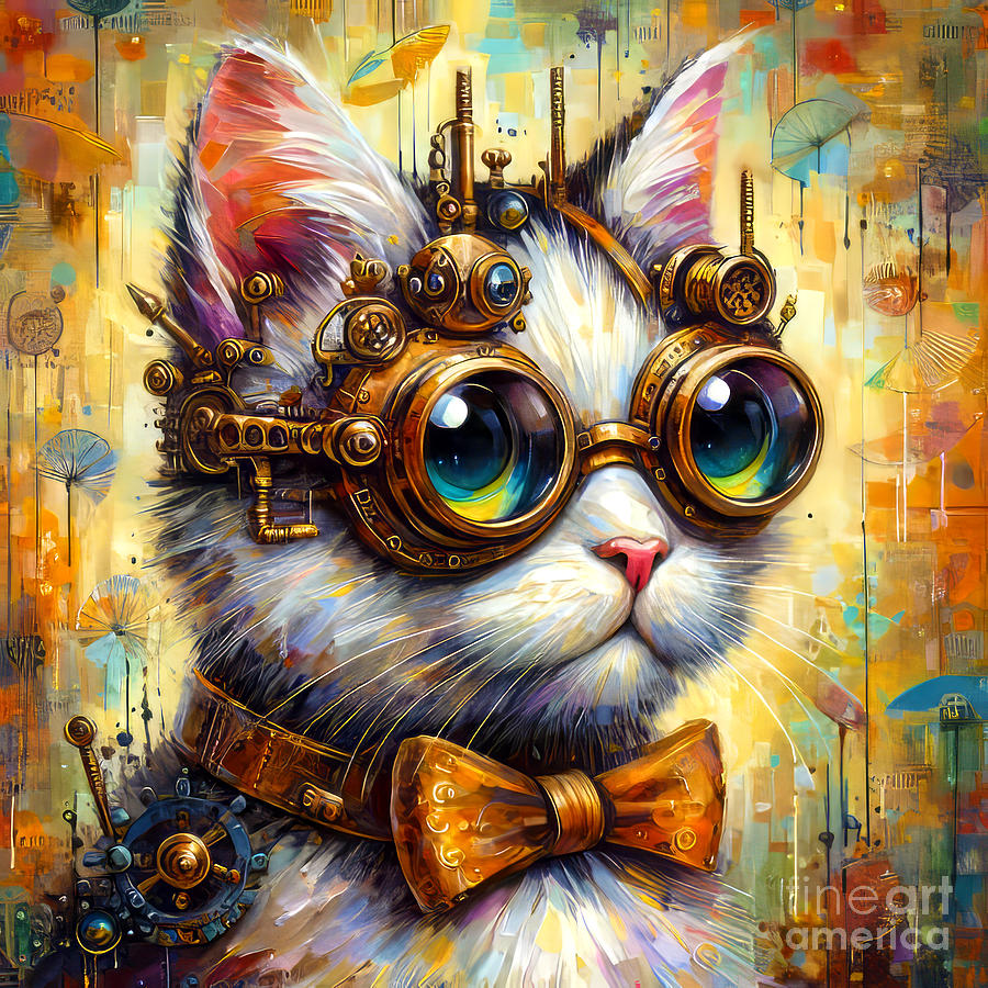 Time Warp Cat Digital Art by Vicki Pelham