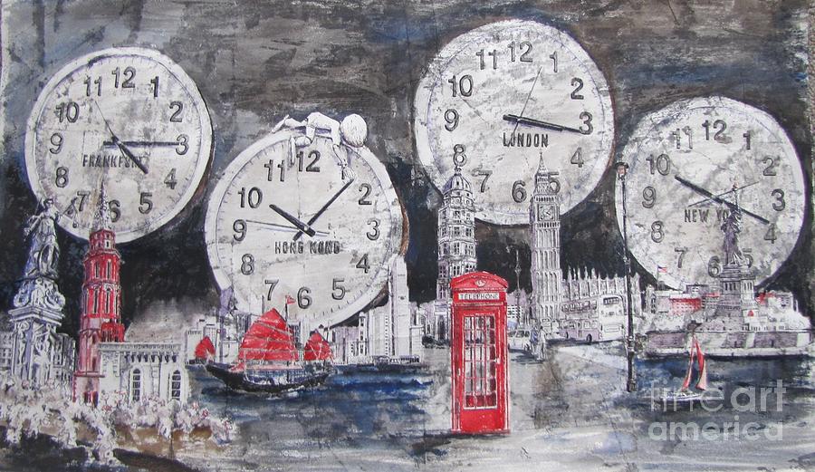 Time Zones Painting by Bev Morgan