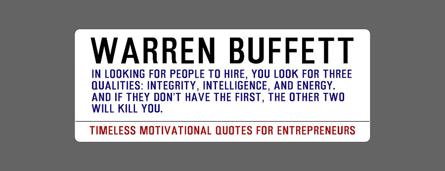 Timeless Motivational Quotes for Entrepreneurs - Warren Buffett Digital Art by Celestial Images