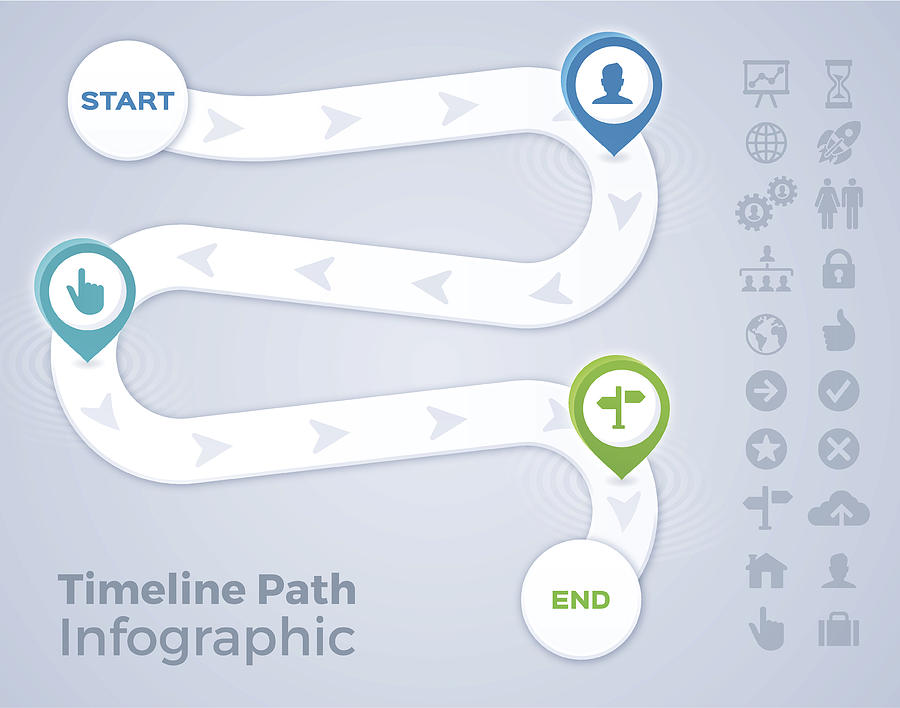 Timeline Path Infographic Drawing by Filo