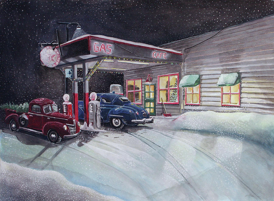Times Past Gas Station Painting by Rick Huotari