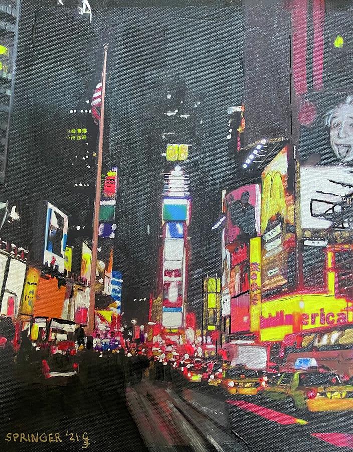TImes Square at Night Painting by Gary Springer