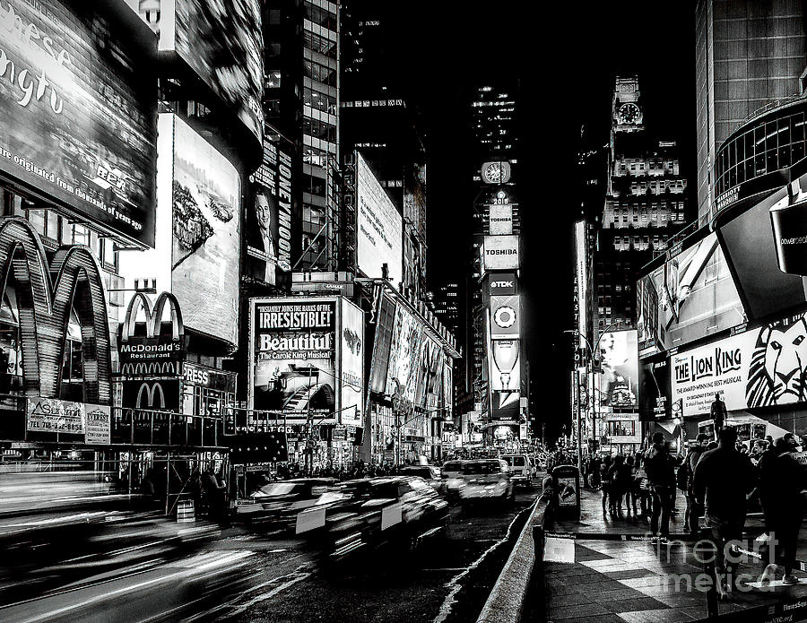 Times Square b/w  Photograph by Nick Zelinsky Jr