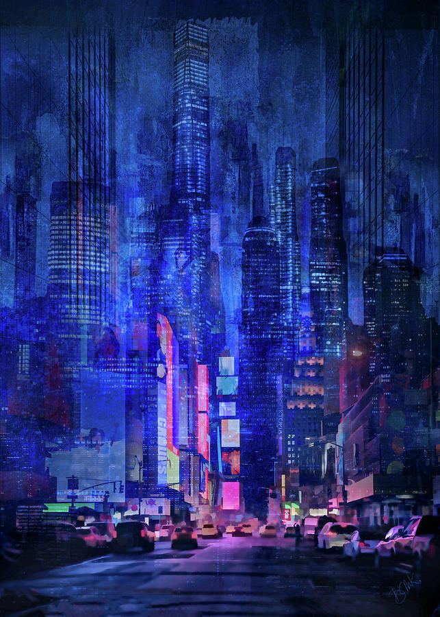Times Square Digital Art by Barbara Mierau-Klein