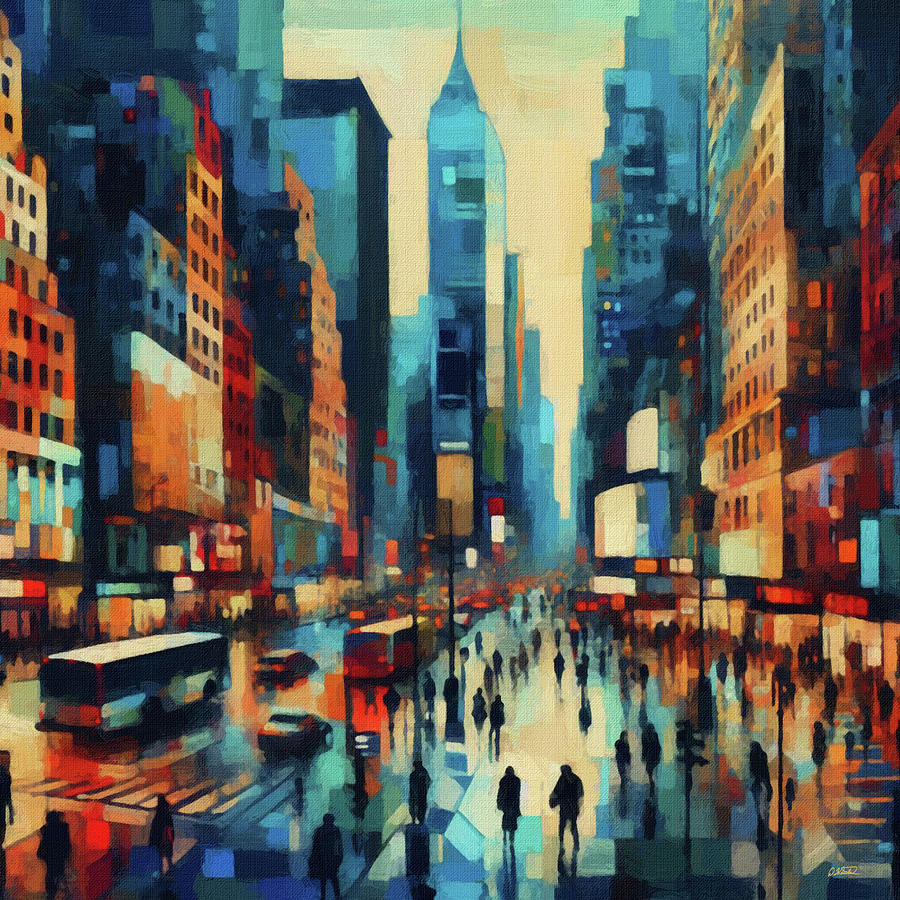 Times Square - DWP1387004 Painting by Dean Wittle - Fine Art America