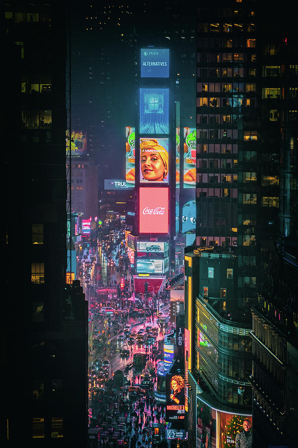 Times Square in the Rain Photograph by Jonathan Fort - Pixels