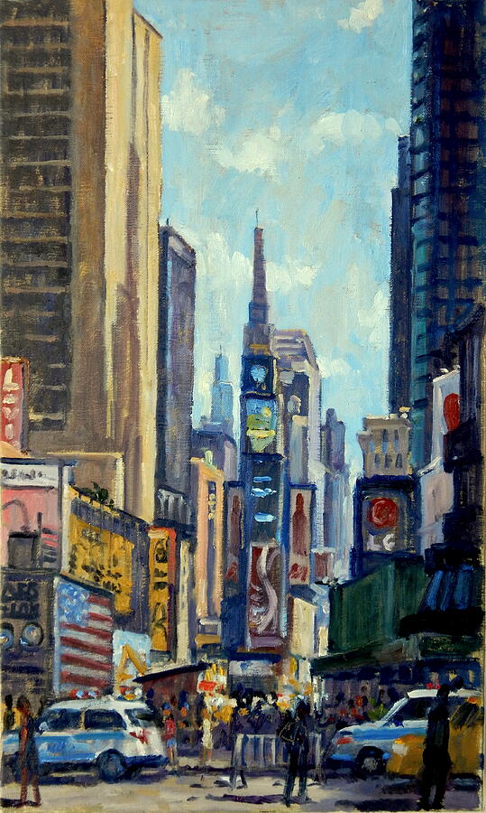 Times Square Morning/New York Cityscape Painting by Thor Wickstrom