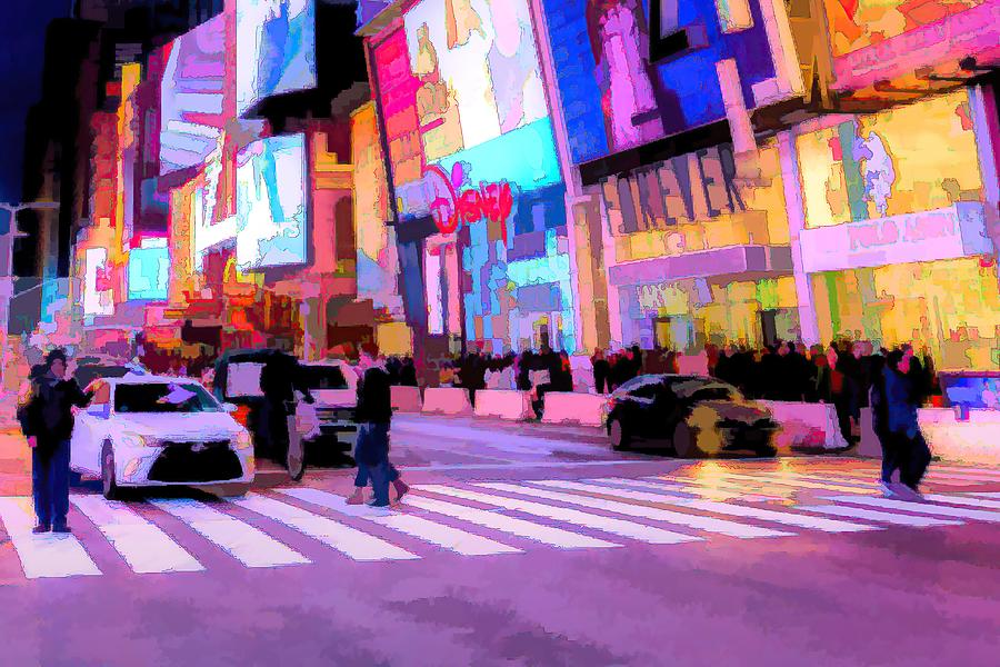 Times Square Night Time Art Photograph by David Pyatt