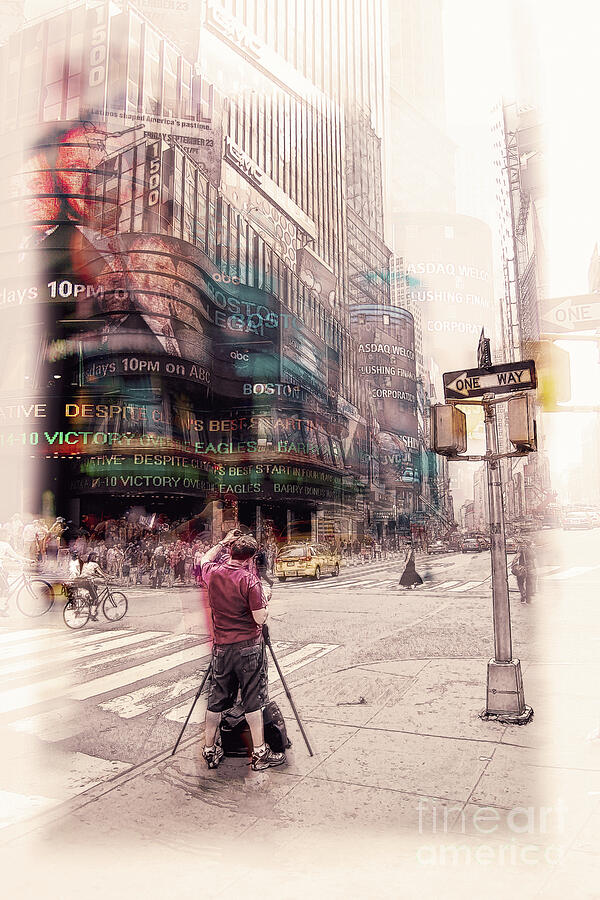 Times Square Photographer Digital Art by Anthony Ellis