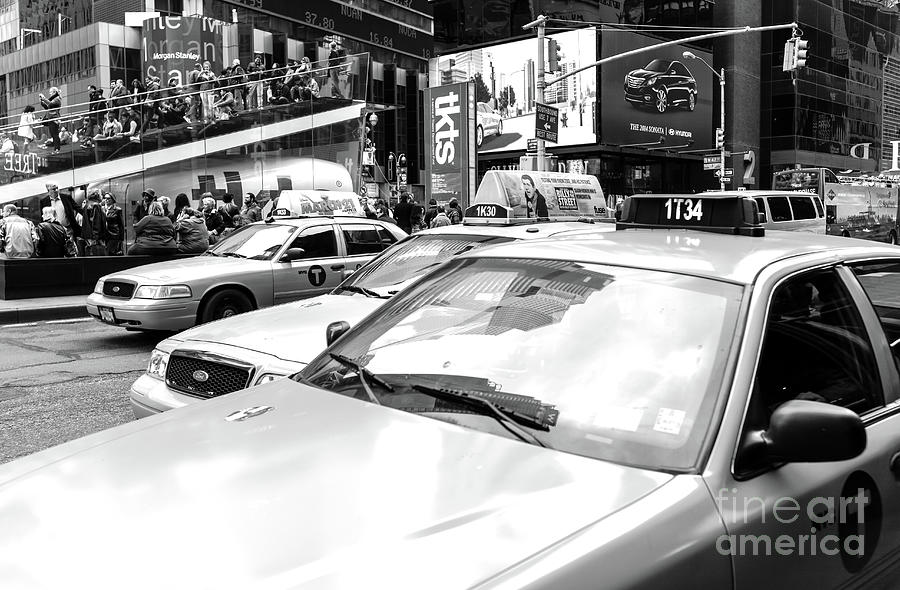 Times Square Taxicabs New York City Photograph by John Rizzuto