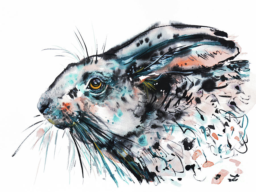 Timid Hare Painting by Zaira Dzhaubaeva