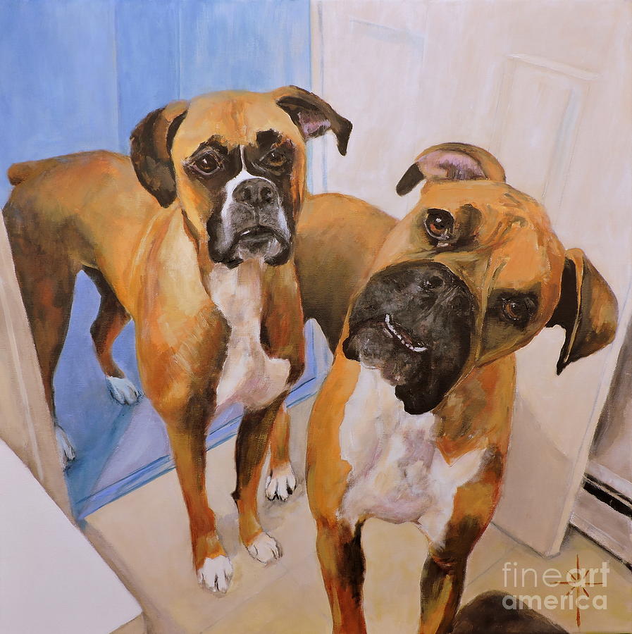 Timmy and Cole Painting by Jodie Marie Anne Richardson Traugott          aka jm-ART