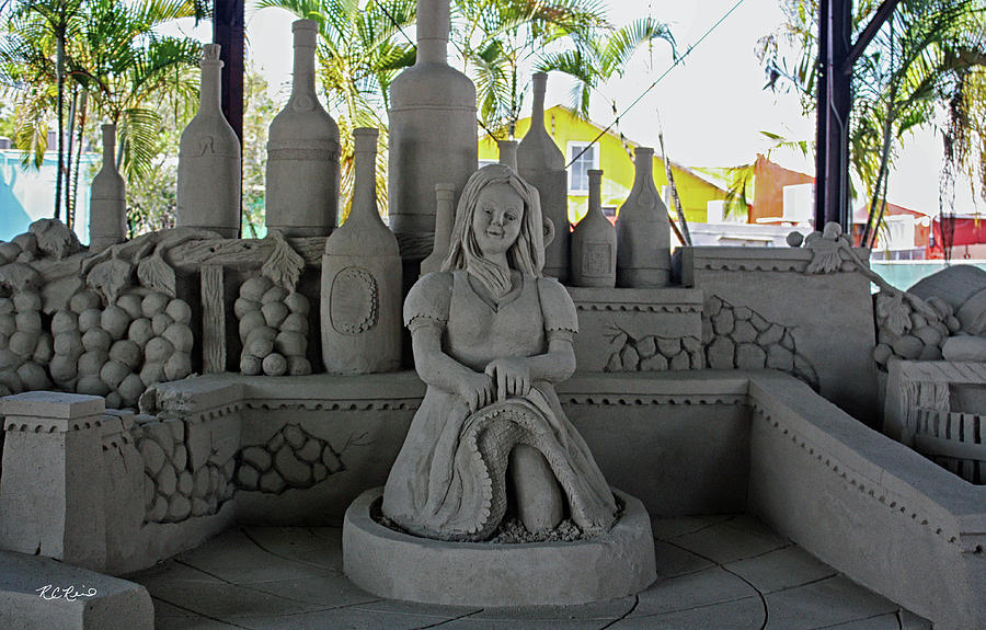 Tin City Sand Sculptures - Wines from Around the World - At the Market Photograph by Ronald Reid