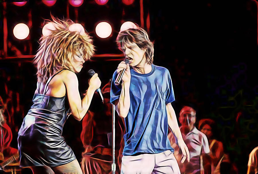 Tina Turner and Mick Jagger Collection Mixed Media by Marvin Blaine