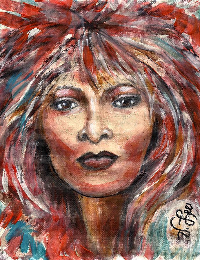 Tina Turner---Semi Abstract Painting by VLee Watson