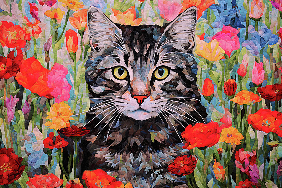 Tinker the Tabby Cat Digital Art by Peggy Collins