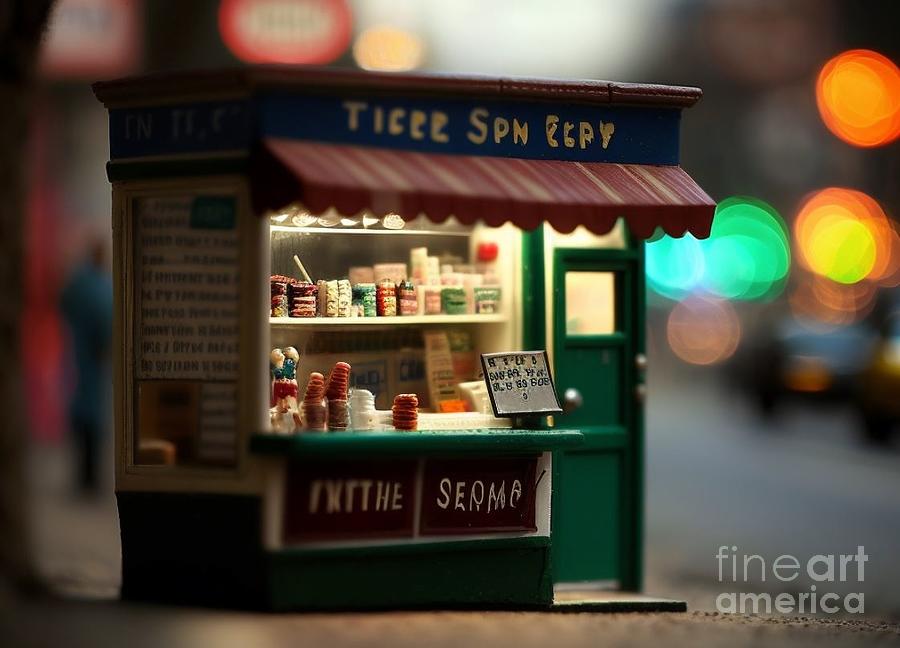 Tiny City Shop II Mixed Media by Jay Schankman
