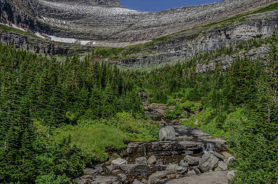 Tiny Falls In Glacier National Park Photograph by Yeates Photography