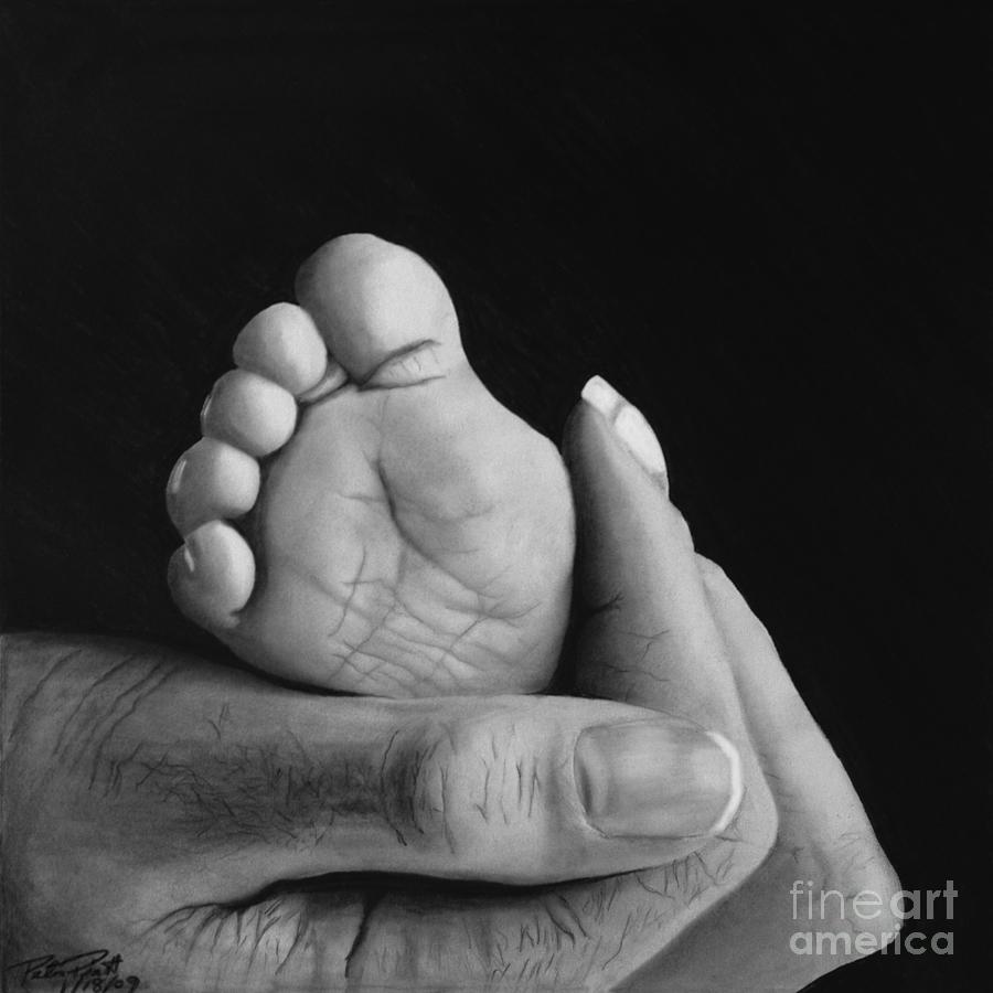 Abstract Drawing - Tiny Feet  by Peter Piatt