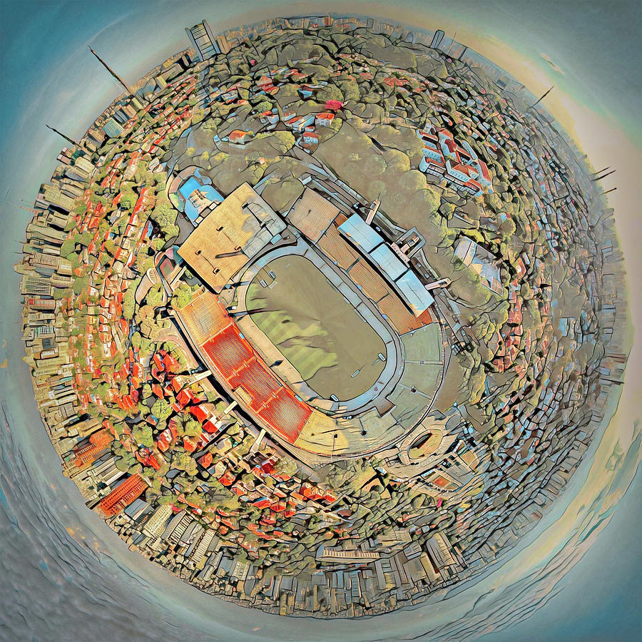 Tiny Planet - Morumbi Stadium, Sao Paulo, Brazil Digital Art by Marlene Watson and Art Crew NZ